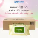 1 Thùng 10 Gói Khăn Giấy Ướt Cooing 100 Tờ Nắp Cài, Không Mùi, An Toàn Cho Trẻ Sơ Sinh