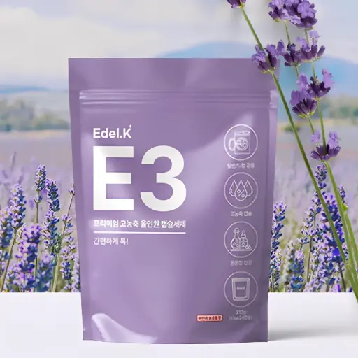 Viên giặt xả quần áo Edel.K E3 – Hương hoa Lavender (túi 24 viên)